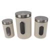 3-delige set beige/zwarte keukenbussen, ijzeren voedselbewaarpotten, luchtdichte container set, bar opslag