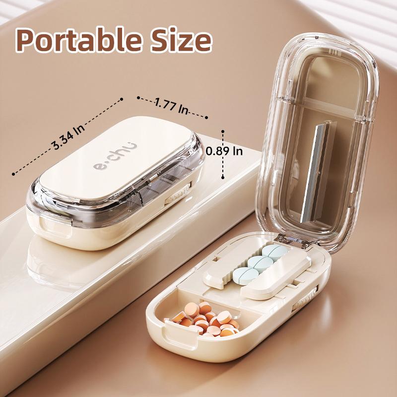 Health Pills Case Quarter Pill Cutter Storage Box Portable Medicine Tablet Medicine Dustproof Divider for Small Pills and Large