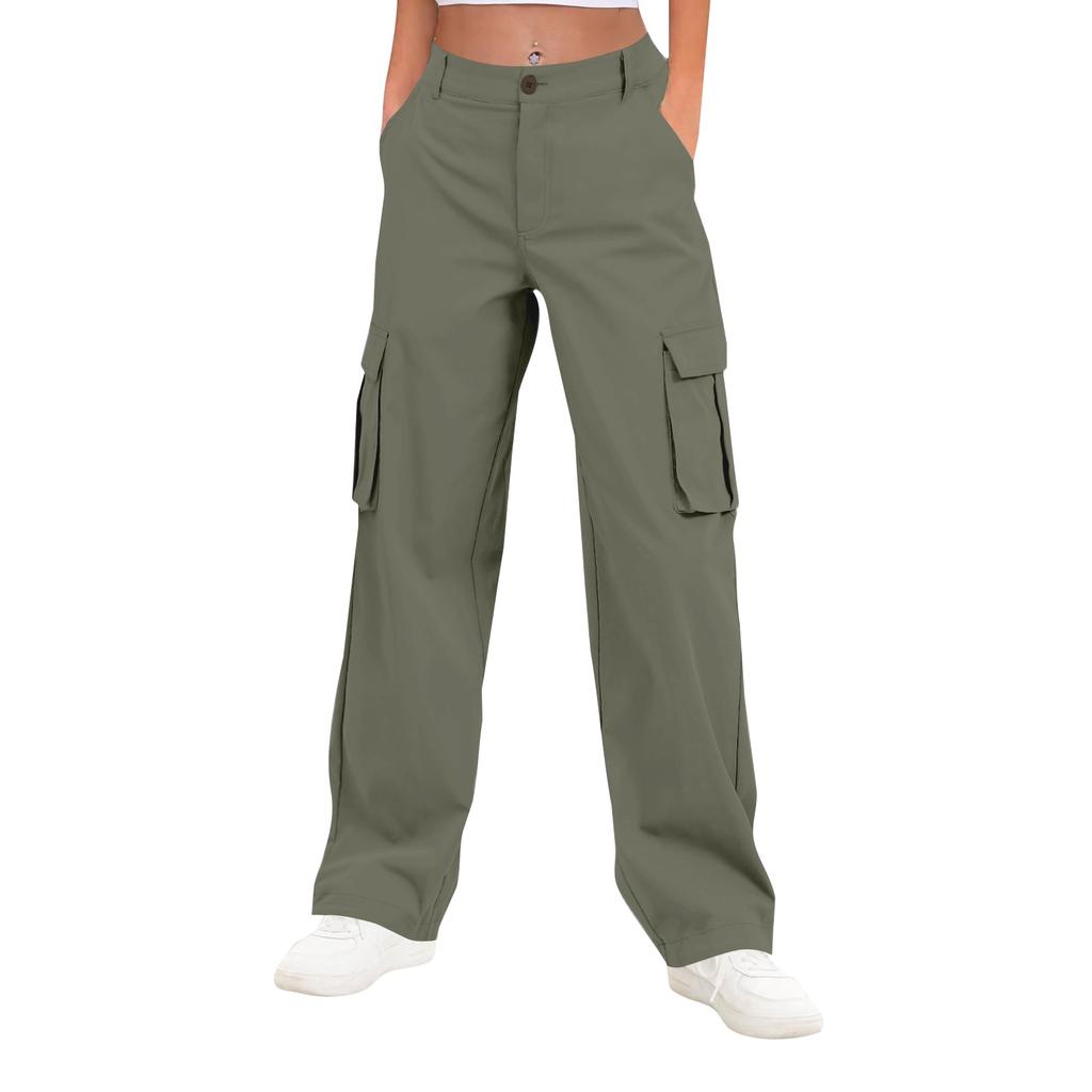 Cargo Pants For Women High Waisted Wide Leg Casual Pants Streetwear Trousers With  Pockets