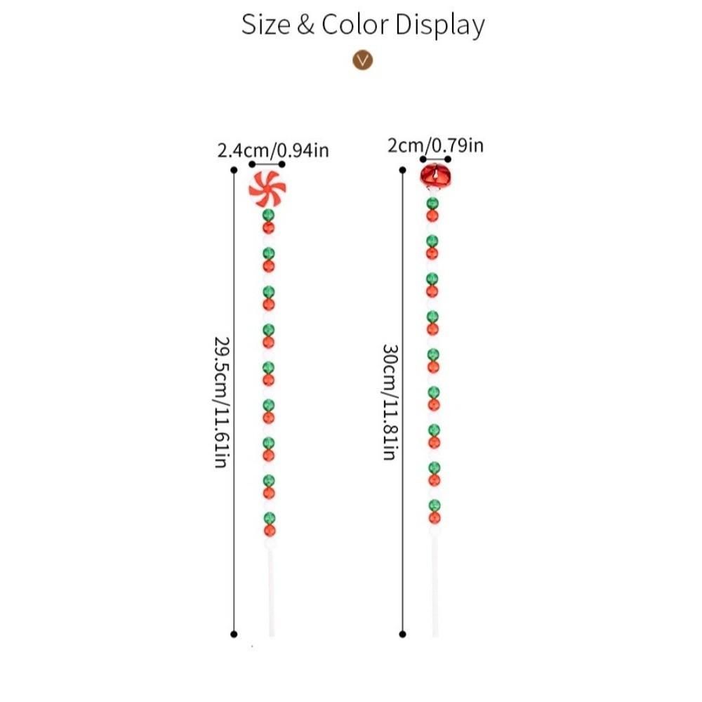 Bells Xmas Tree Hangings Pendant Candy Cane Shape Xmas Decoration  Party Supplies