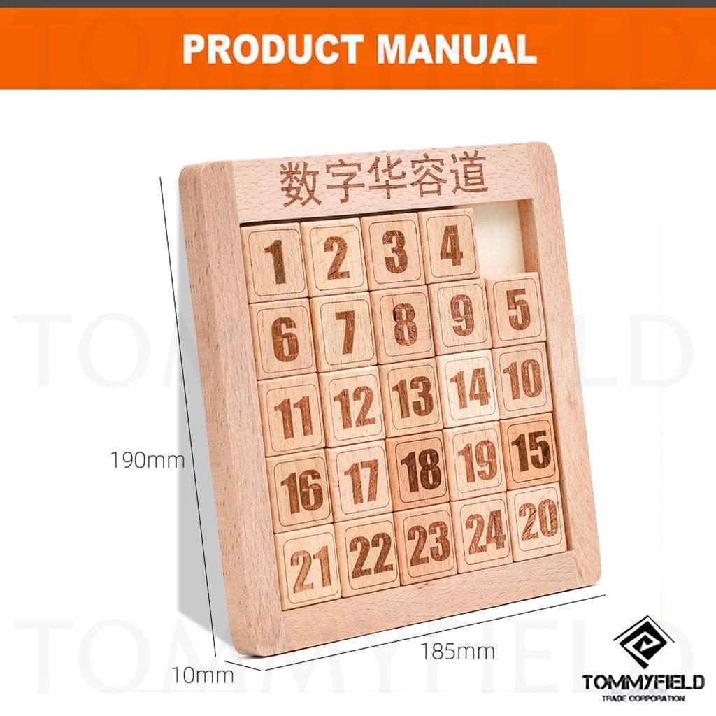 TOMMYFIELD Slide Puzzle, Brain Puzzle, Wooden Number Toy, Brain Teaser, Brain Training for Kids and Adults (Puzzle) [Used]
