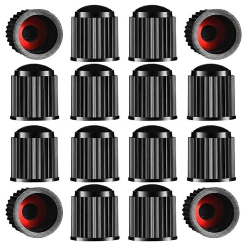 Tire Valve Caps Has a Sealing Ring Tire Valve Stem Caps for BikeBicycle Car Motorbike 16pcs Black