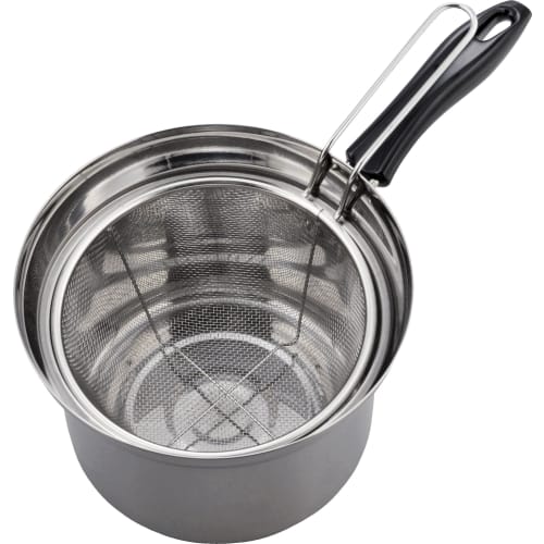 Wahei Freiz One Handed Pot 18cm with Colander IH Compatible Stainless Steel Nabeya Daisaku NR-7731