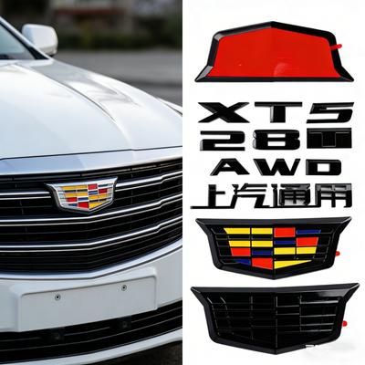 ABS Glanzend Zwart Auto Embleem Voorgrille Achterklep Logo Decals Spatbord Badge Cover Stickers voor XT5 Auto Accessoires