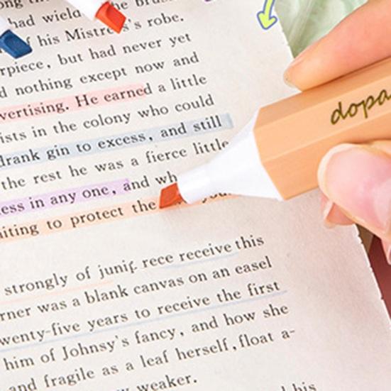 4Pcs Soft Tip Highlighter Set with Large Ink Capacity Pastel Eye-Care Markers Smooth Writing Highlighter Pen for Journaling Notes Cute School Supplies