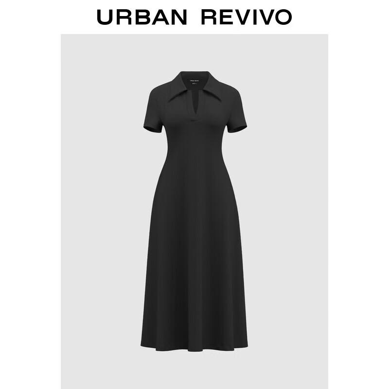 

UR 2025 Spring Women s Collared A-Line Long Dress S