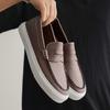 Comfortable Men's Soft-Soled Slip-On Loafers Versatile Casual Business Shoes Formal Leather Moccasins Leisure Walk Driving Flats