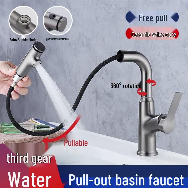 Xibao Mu Pull-Out Hot & Cold Basin Faucet