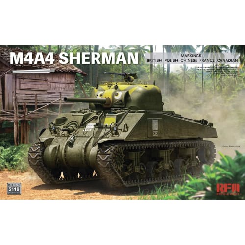 Ryefield Model 1/35 M4A4 Sherman Plastic Model Assembly Kit RFM5119