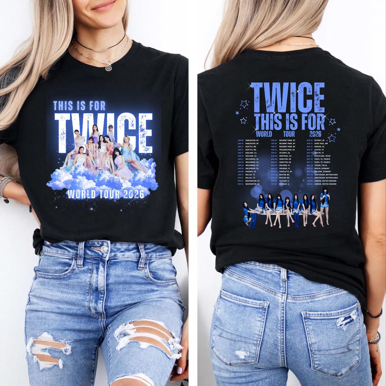 Модная футболка 2026 года Летняя мода Twice This Is for World Tour in US 2026, Футболка Twice TEN_ The Story Goes on, Футболка Twice Members 10-й юбилей 4XL