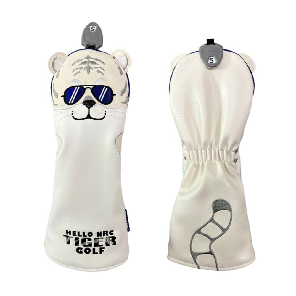 PU Leather Golf Club Covers Soft Golf Headcover Driver Fairway Hybrid Putter Tiger Golf Cover  Men