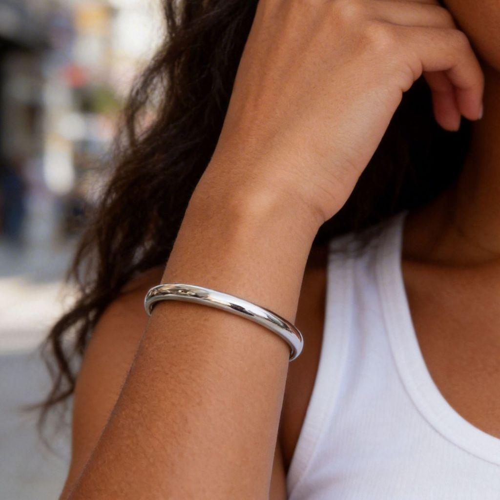 Keine IP-Beschichtung Stil Edelstahl Geometrisches Armreif Armband Schmuck Für Damen Herren