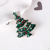 2Pcs Christmas Tree Brooch Set Alloy Rhinestone Inlaid Festive Brooches for Holiday Party Anniversary Winter Outfit Bag Scarf