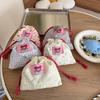 Cute Cartoon Bubble Drawstring Pouch, Portable Polyester Storage Bag for Travel