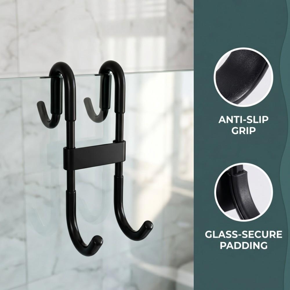 5Pcs Heavy-Duty Shower Door Hook Strong Hold Hanging Hook Door Accessory Storage Hanger Door