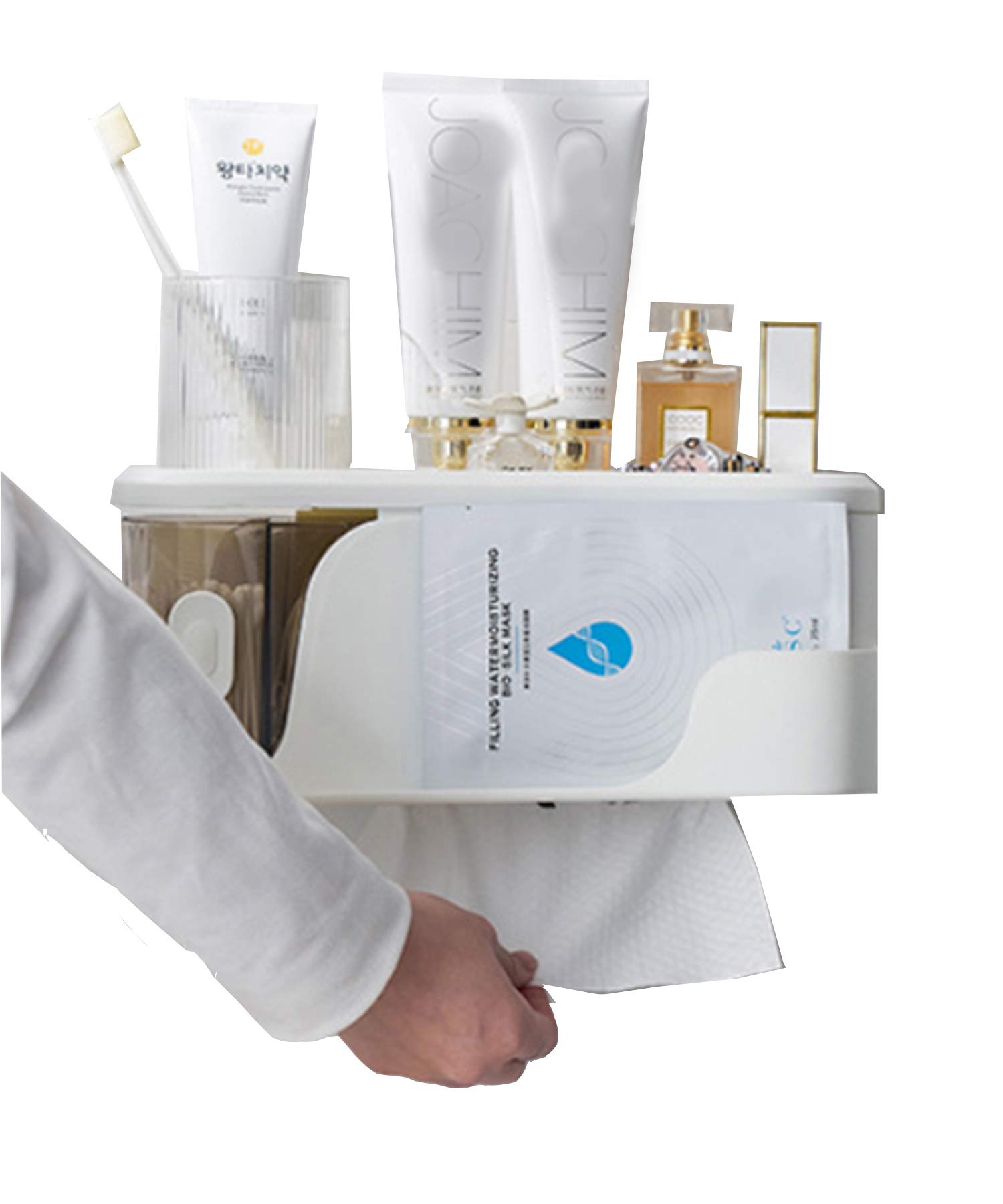 

Прачечная ванная комната туалетный столик блюдо косметическое макияж стена легко установить с клейкими наклейками хранение, хранение, стена, настенная стойка, полка, хранение, белый