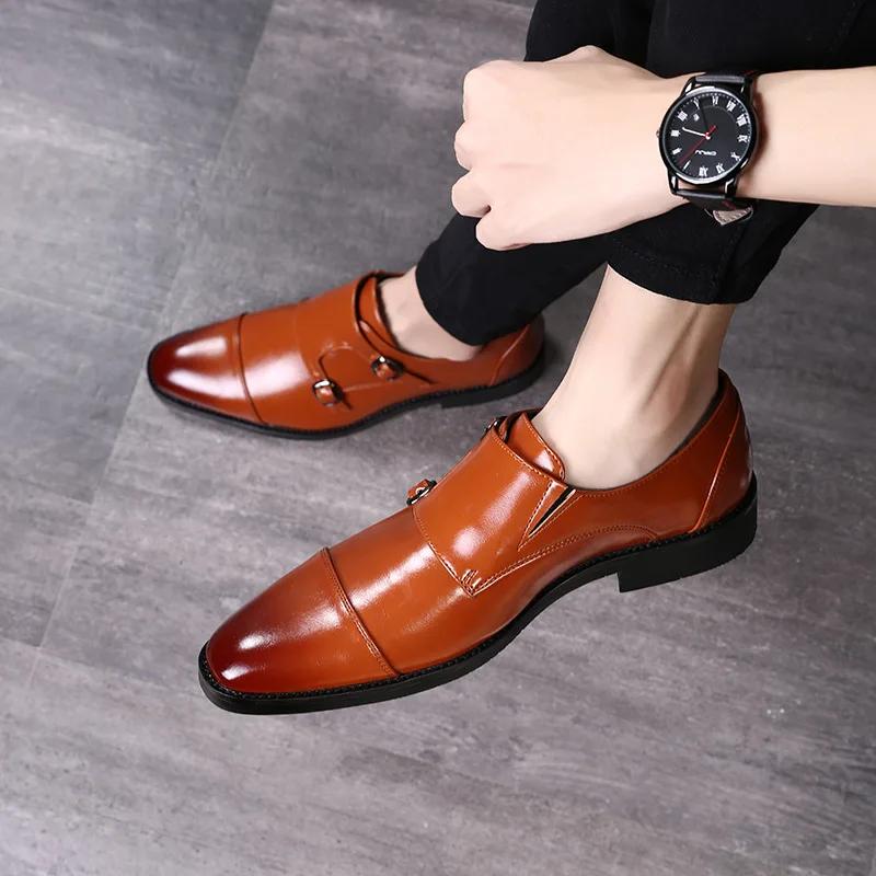 Fashion Designer British Retro Monk Strap Oxford Shoes Moccasins Wedding Prom Homecoming Party Footwear Zapatos Hombre Zapatillas Male