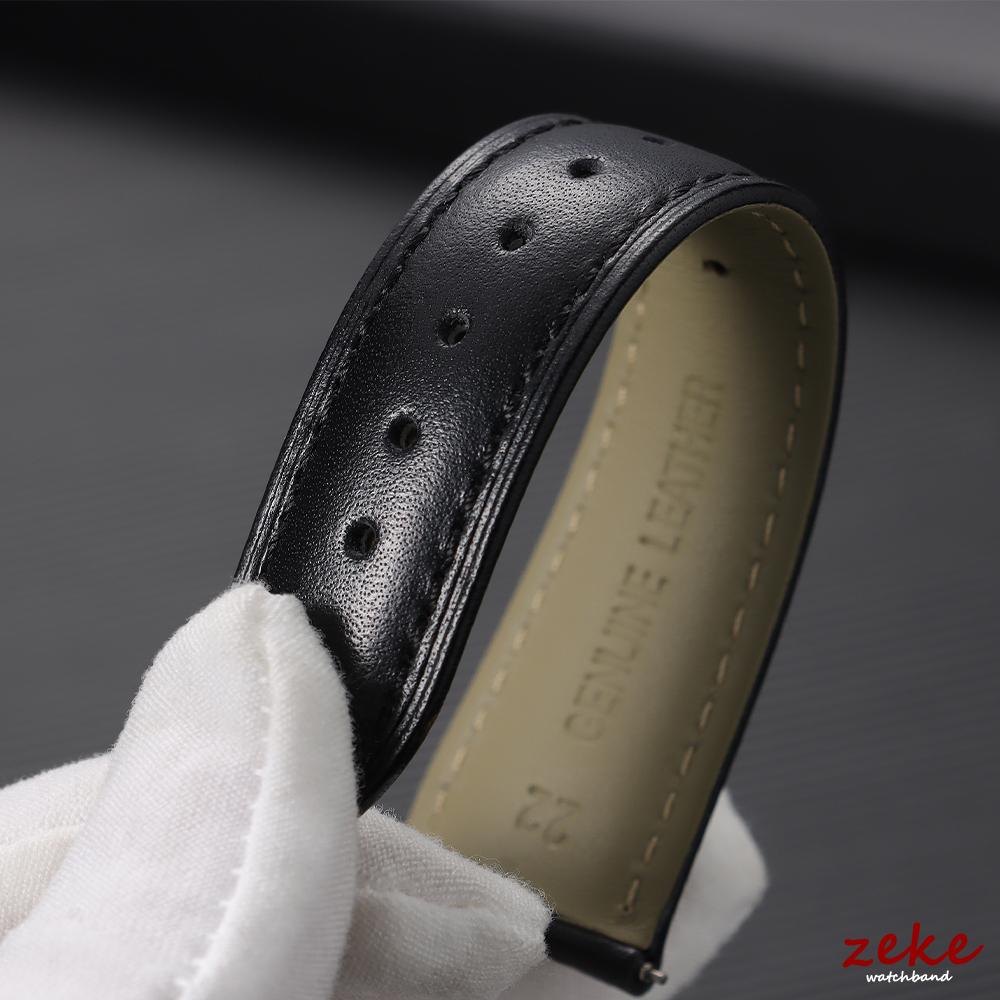 12/14/16/18/20/22mm Genuine Calfskin Watch Strap Casual Business Leather Watchband for Men Wristwatch Band with Butterfly Buckle