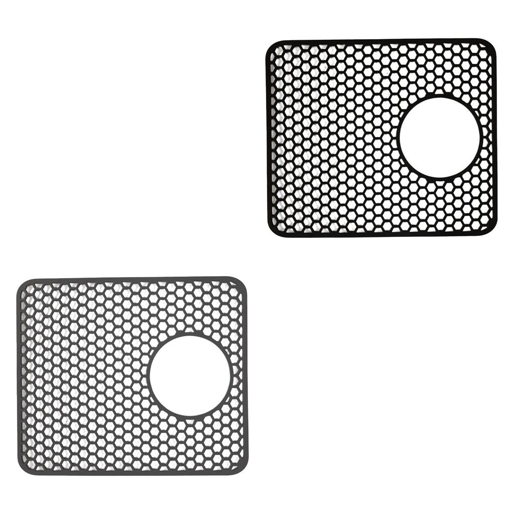 Silicone Sink Mat Dish Drying Mat with Center Hole Reusable Multipurpose Countertop Mat Dish Rack Mat for Pot Glasses Bowl