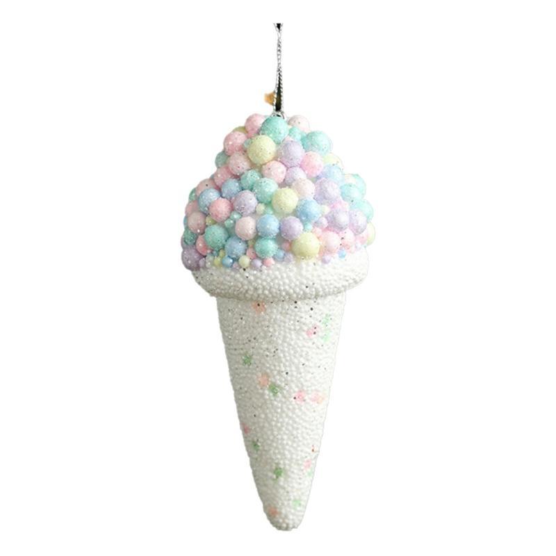 Sequins Ice Cream Pendant Christmas Hanging Ornament for Christmas Tree Wreath Tiered Tray Window Wrapping Decoration