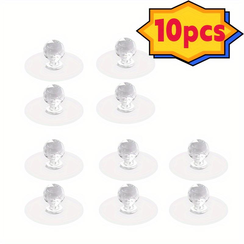 10pcs Perforated Transparent Crystal Door Handles, Cabinet Drawer Door Handles, Self-adhesive Handles with Hooks, Cabinet Drawer Door Knobs Handles
