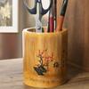 Chinese Style Pen Holder Cylindrical Pencil Box Portable Desktop Storage Box  Cosmetics