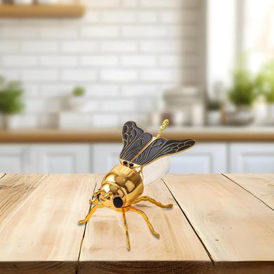 Bee Shaped Honey Jar,Cute Pot with Spoon,Modern,Creative Condiment Jar Decorative Syrup