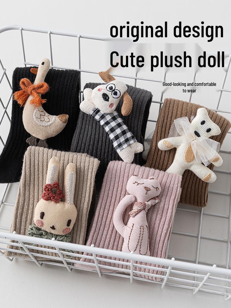 New Spring/Autumn Girls' Tights: Baby Base Layer Pants & One-Piece Combed Cotton Socks