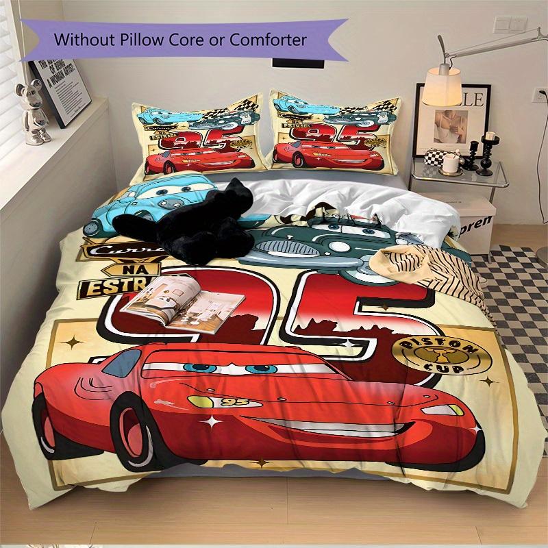 3pcs set Cars Racing1pc of quilt cover+2pcs of pillowcase, no core, print bedding, All Seasons Bedroom Setting018