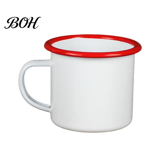 Durable Steel Water Cup Enamel Coffee Mug with Handle, Retro Style Cup, Smooth Lead Free Drinking Vessel Surface Portable for Hot Tea And Milk Outdoor