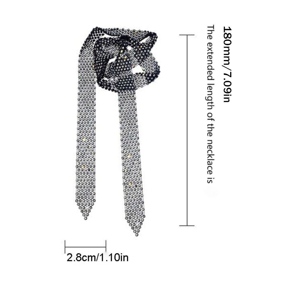 Trendy 1.8M Long Bling Scarf Neckerchief Sparkling Luxury Choker Necklace Crystal Necktie Collar Women Fashion