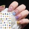 Nail Art Stickers, Cartoon Cute Pet Kitten Cat Expression Cat Paw Adhesive Nail Stickers