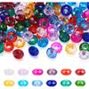 20/60/120 Pcs Faceted Rondelle Beads Color No Metal Core Large Hole European Beads Loose Slide Spacer Resin Beads Necklace Jewelry Making