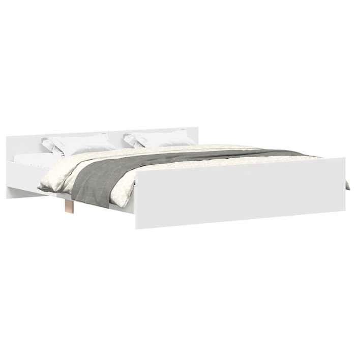 VidaXL Bed Frame with Headboard-Footboard White 200x200 Cm 3203733