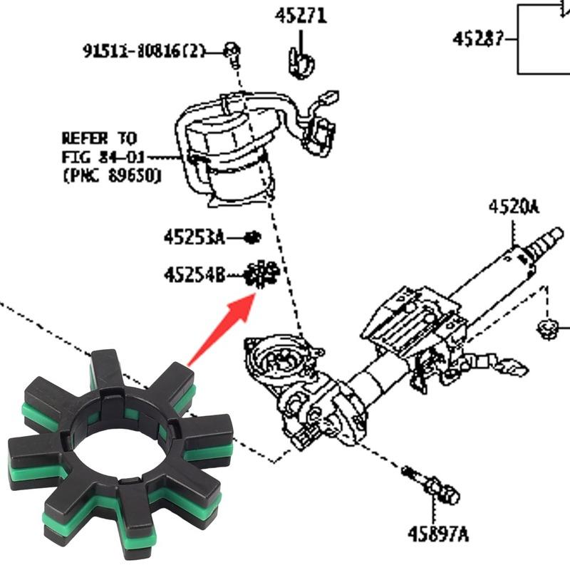 For Toyota Camry Corolla Lexus Car Damper Electric Power Steering Motor Shaft Ring Gear Elastic Coupling Gear Parts 45254-28040