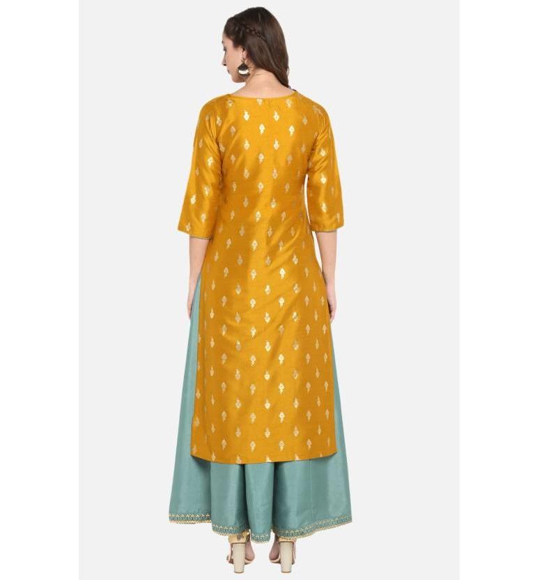 Set de jachete etnice Kurta din poli mătase pentru femei, de designer pentru petrecere, tunică de top indiană Bollywood Kurti