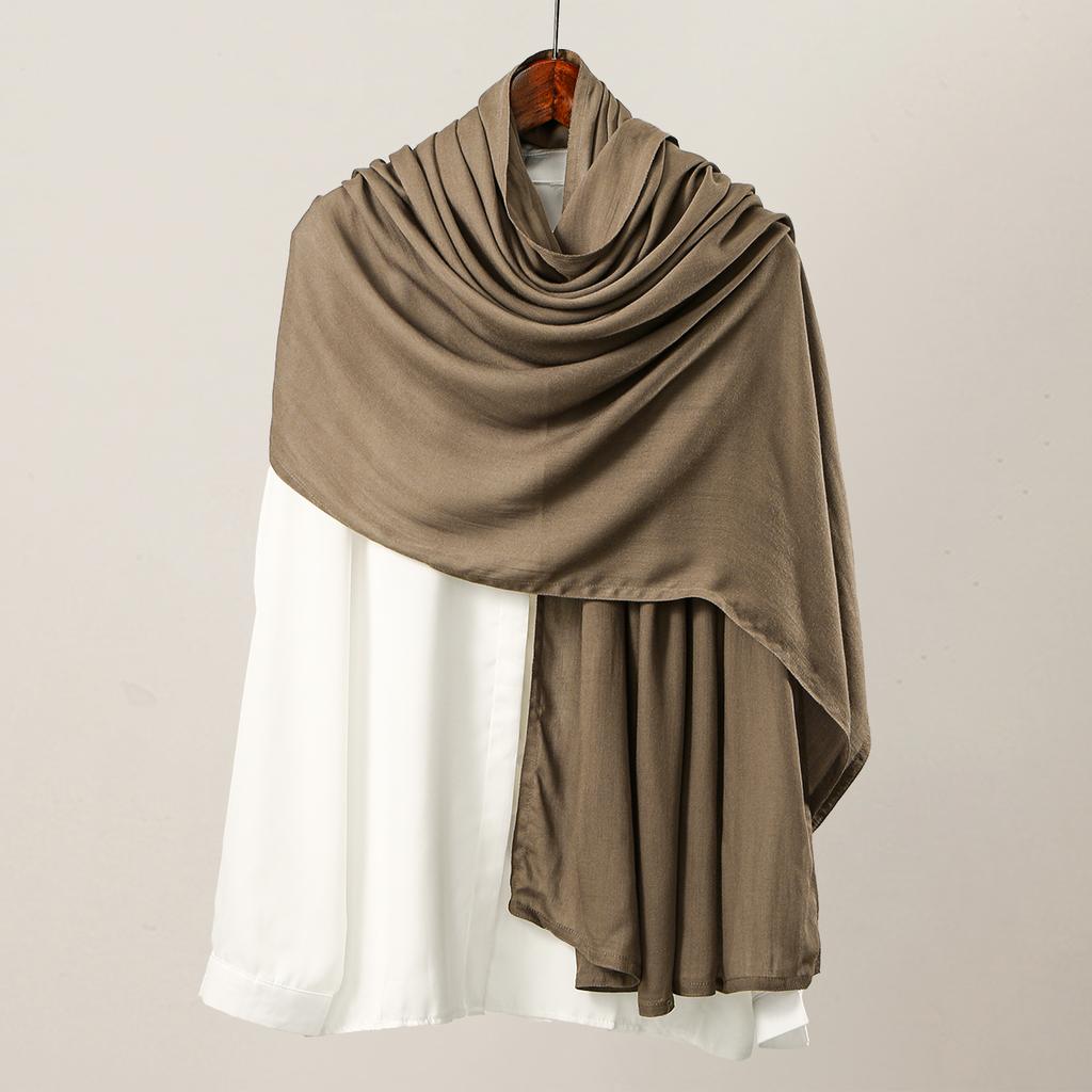 Cotton Rayon Modal Hijabs Scarf Solid Headscarf Wraps Big Size Plain Shawls Muslim Women Hijab Islamic Turban Headband 190*85cm