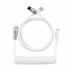 USB Type C Coiled Keyboard Cable Aviator Aviation Connector Nylon Braided Spring Cord for Mechanical Gaming Keyboard Desktop PC