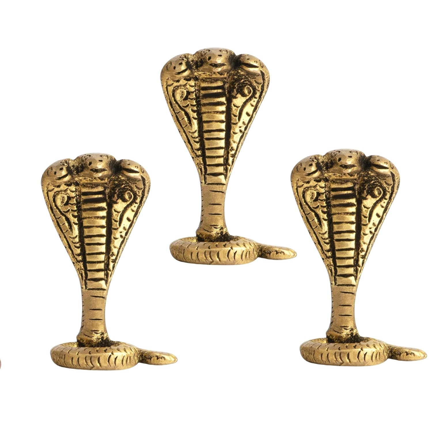 

Pure Brass Snake Statue, Sheshnag Naag Idol, Zonal Placement - North - 2 Inch