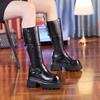8632 Knight Boots Women's 2025 New Autumn and Winter Thick-soled Velvet Warm Women's Boots Popular Small Height-increasing Boots