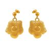 Retro Sunflower Court Style Earrings: Fashionable 18k Gold-Plated Titanium Steel Jewelry