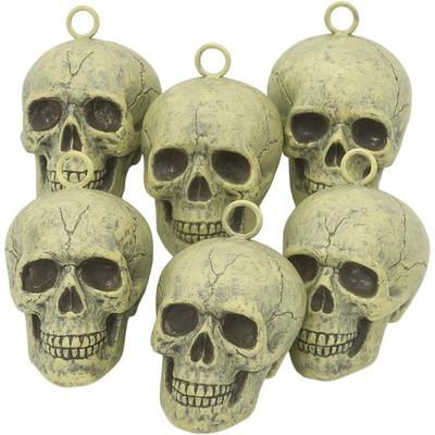 Kafatası - SIROCO - 6 Adet Set - 10 cm - Plastik - Cadılar Bayramı Dekorasyonu