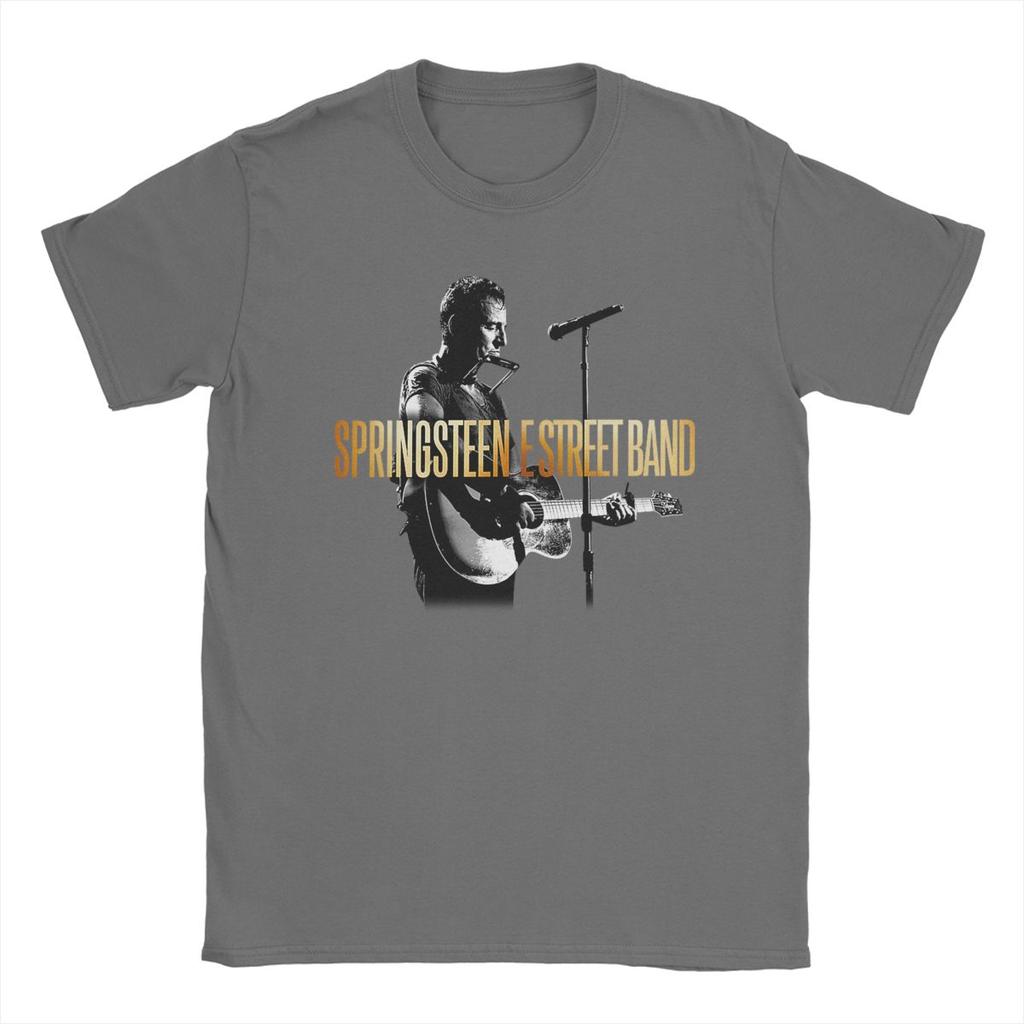 Men T-Shirts Bruces The E Street Band Springsteens Fashion 100% Cotton Tees Short Sleeve T Shirt Crew Neck Clothing Big Size