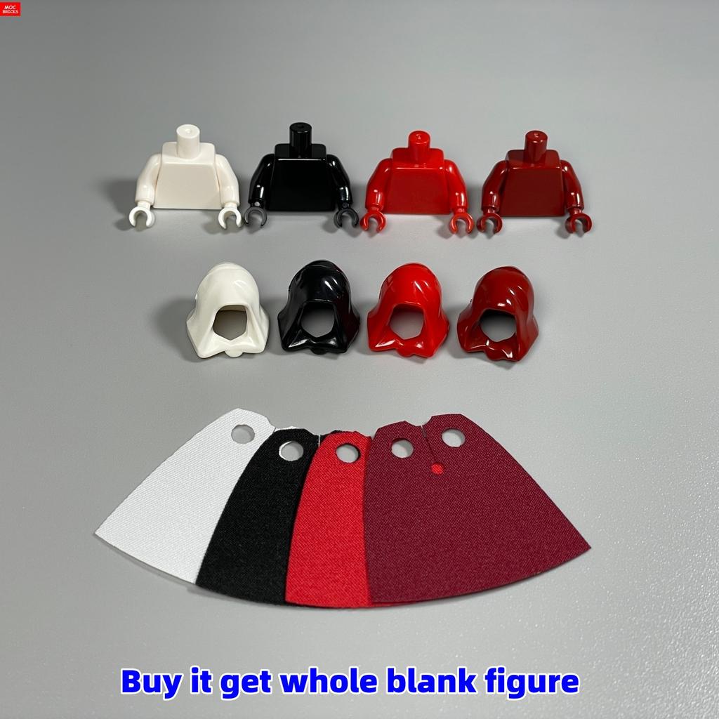 Peças MOC Cabeça Capuz Capacete Abaixado Figura 4cm Corpo Acessório de Roupa 30381 15428 blocos de construção brinquedos presentes para crianças