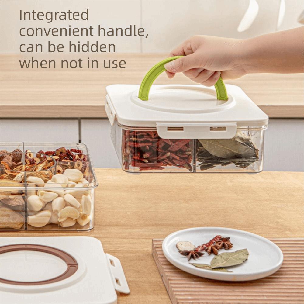 5 Grid Divided Plate with Lid Food Grade Plastic Fruit Storage Box  Snack Vegetable Fruit