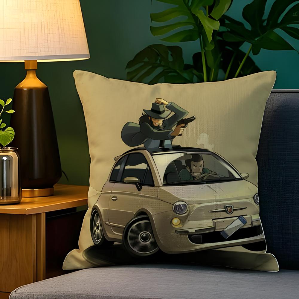 Cartoon Comic Arsene L-Lupin The Third 4 Pillow Case Natural Linen Pillow Case Double-Sided Decor Sofa Pillowcase Home Decor