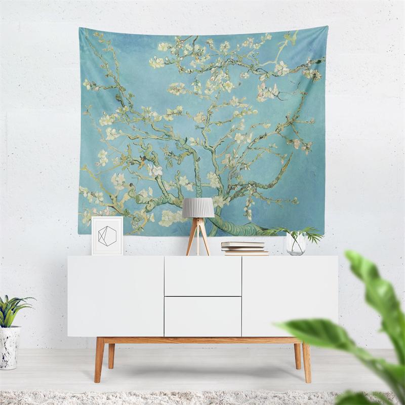Aertemisi Almond Blossoms Vincent van Gogh Tapestry Wall Hanging Art for Bedroom Living Room College Dorm Party Backdrop Home