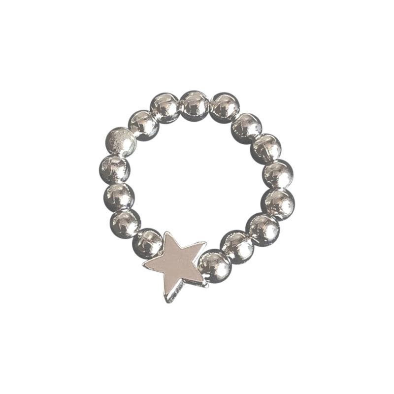A52E Beaded Elastic Stacking Rings Adjustable Boho Beach Rings for Women Girls CN