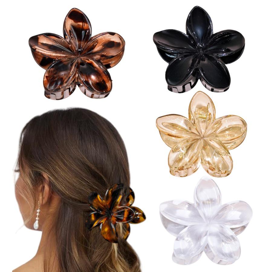 7cm Frangipani Hair Claw Clip - Colorful, Versatile Updo & Ponytail Accessory