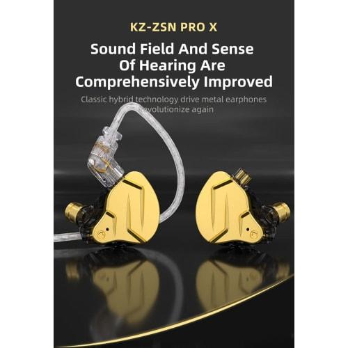 KZ ZSN Pro X IEM In-Ear Buzz Monitors, HiFi KZ Wired Earphones with Hybrid Dual Drivers, 1ba and 1dd, High-End In-Ear Earphones for Studio, Instrument